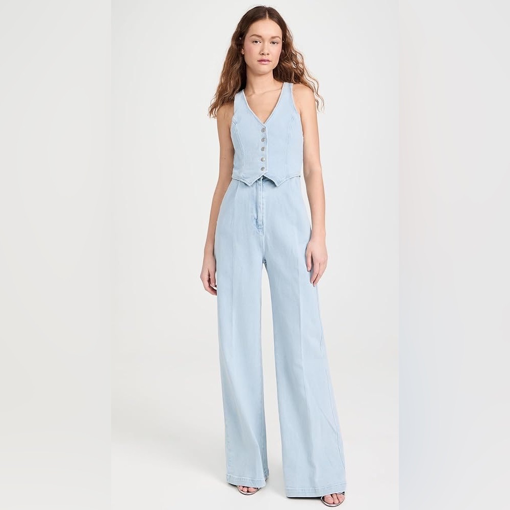 Blue Amanda Uprichard Ethan Jumpsuit Iceberg Size S worn 1x Jessie Boutique